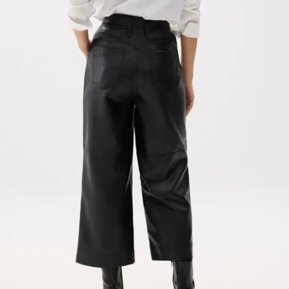 Vegan Leather High Waist Wide Leg Pants - Picture 1 of 5